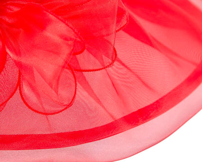 Large Red Organza Racing Hat