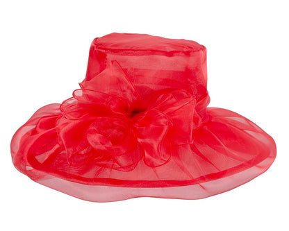 Large Red Organza Racing Hat