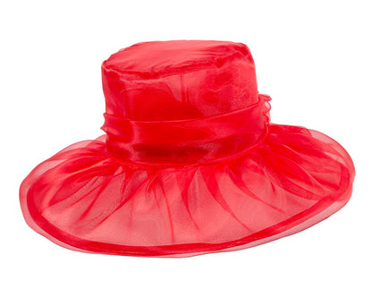 Large Red Organza Racing Hat