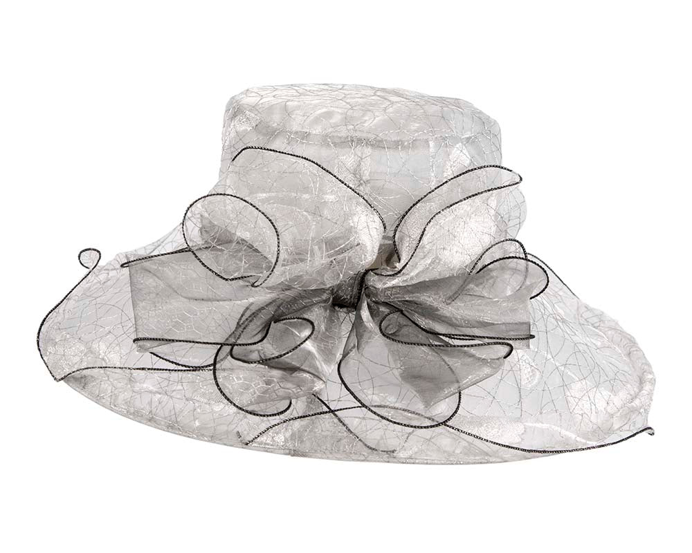 Large Silver Organza Racing Hat SP504S-5