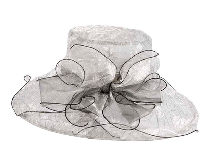 Large Silver Organza Racing Hat SP504S-5