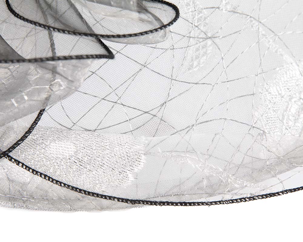 Large Silver Organza Racing Hat SP504S-4