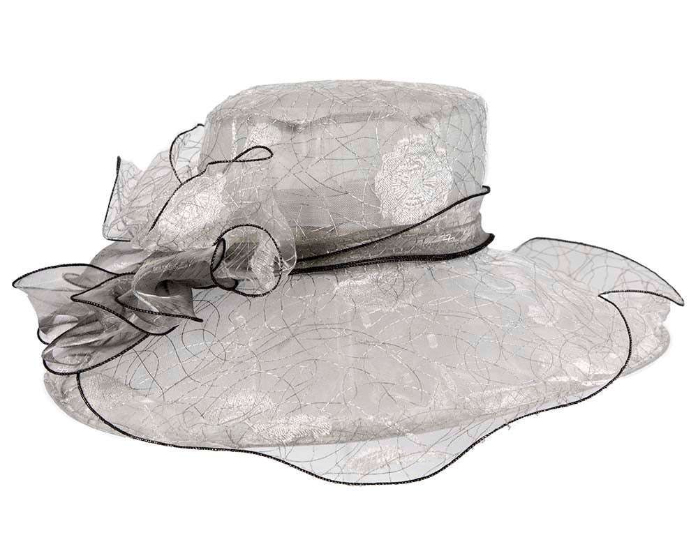 Large Silver Organza Racing Hat SP504S-3