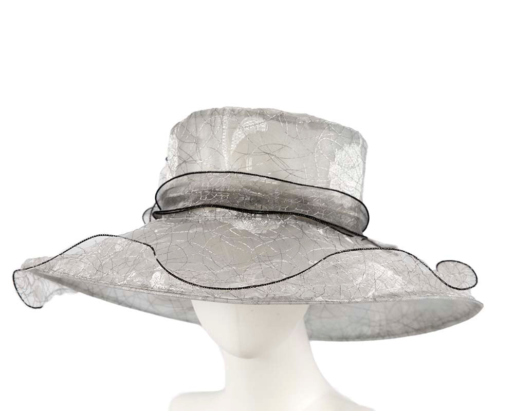 Large Silver Organza Racing Hat SP504S-0