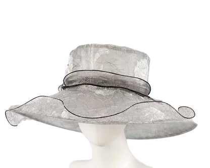 Large Silver Organza Racing Hat SP504S-0