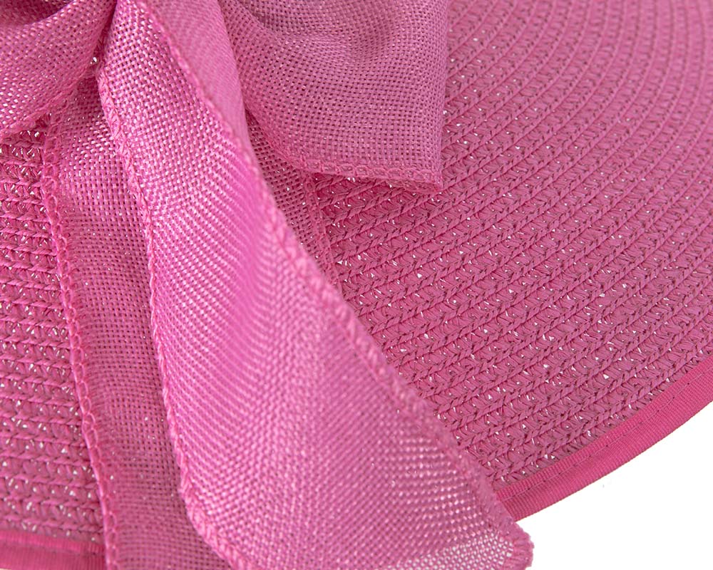 Fuchsia wide brimmed ladies summer beach hat