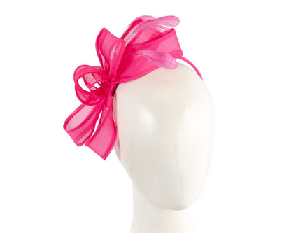 Fuchsia organza fascinator by Max Alexander-0