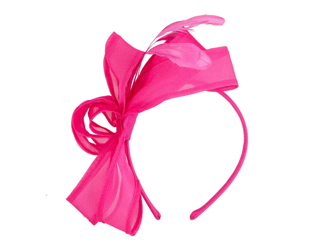 Fuchsia organza fascinator by Max Alexander-1