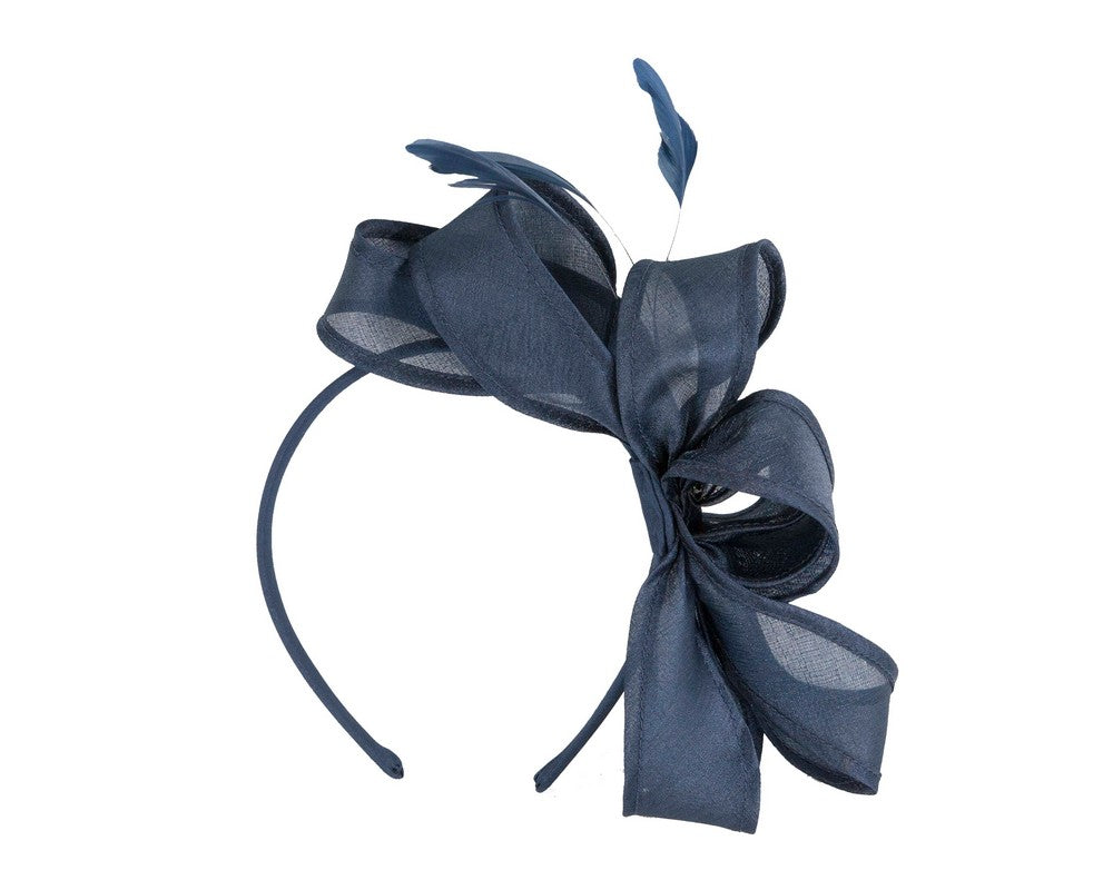 Navy organza fascinator by Max Alexander-3