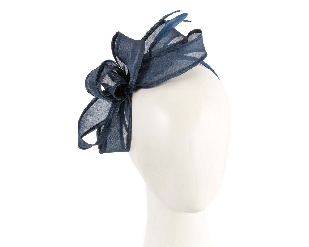 Navy organza fascinator by Max Alexander-0