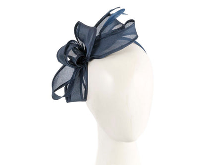 Navy organza fascinator by Max Alexander-0