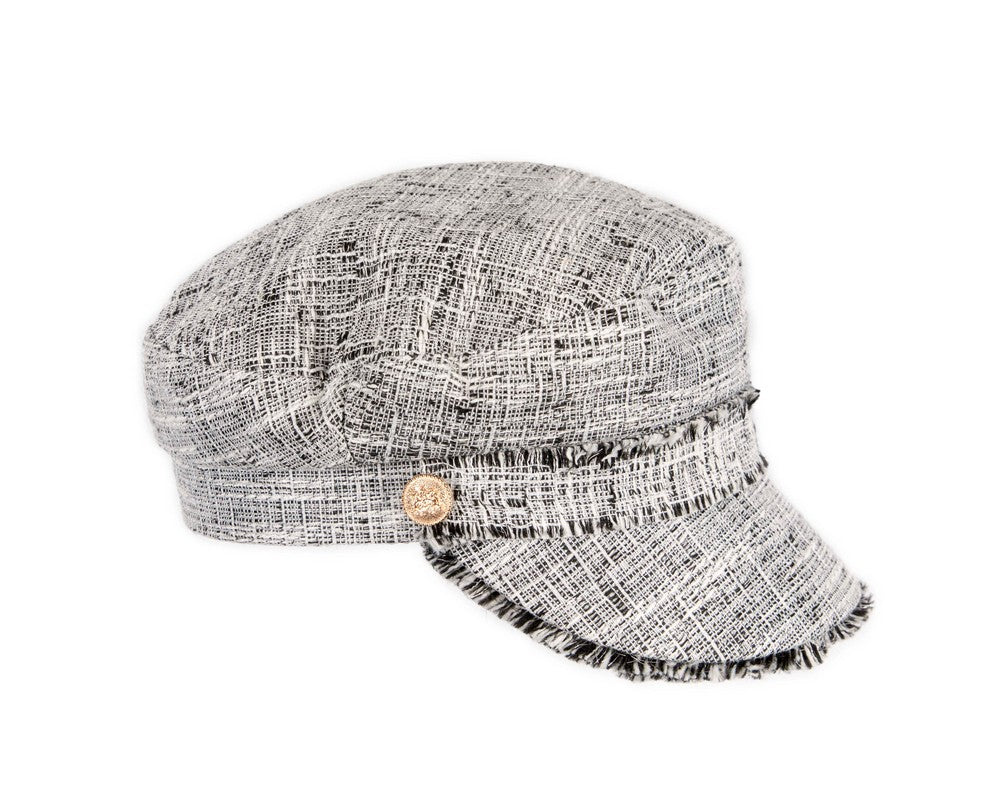 Black casual newsboy cap by Max Alexander