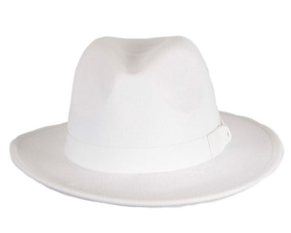 White wide brim fedora hat-3