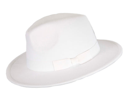 White wide brim fedora hat-1