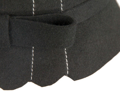 Black felt cloche hat by Max Alexander