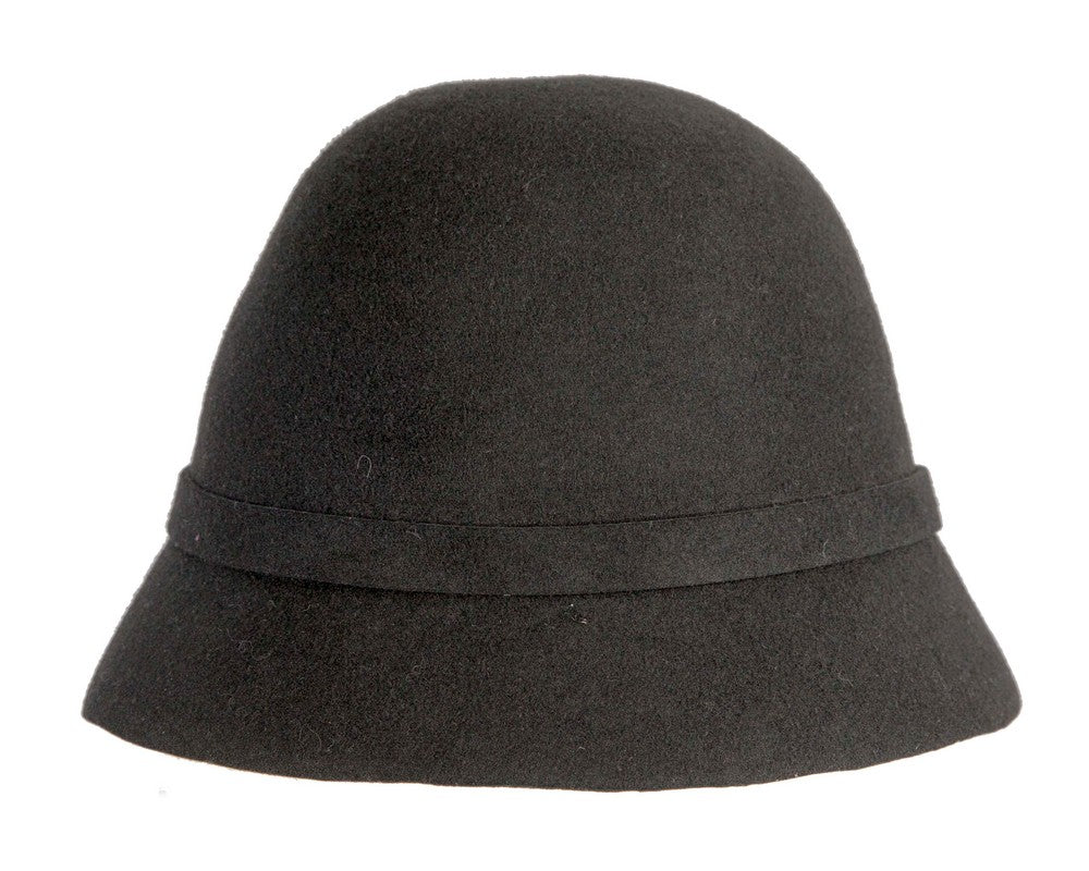 Black felt cloche hat by Max Alexander