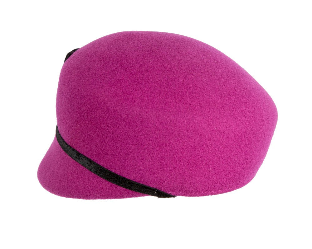 Fuchsia felt ladies hat by Max Alexander-2