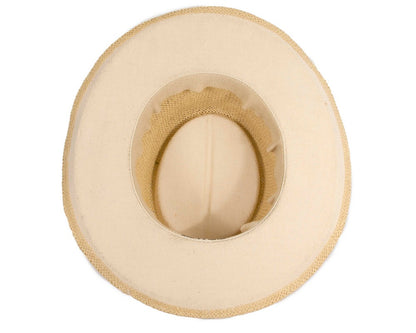 Wide brim beige squatter hat-3
