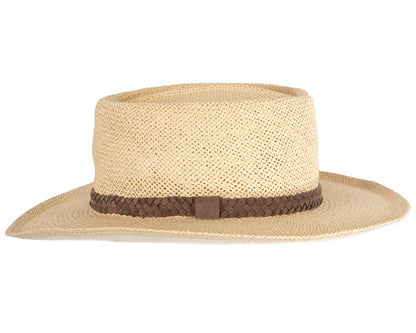 Wide brim beige squatter hat-2