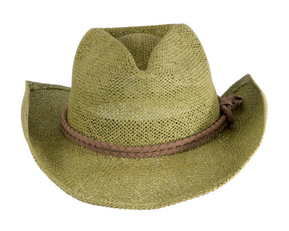 Green straw cowboy hat
