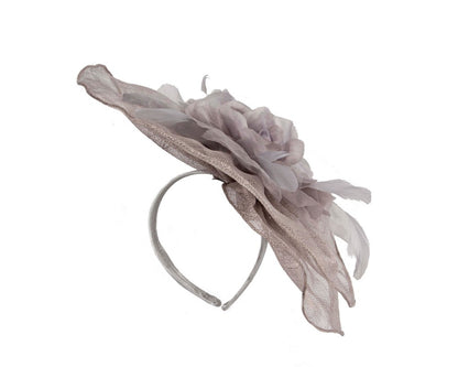 Large silver racing fascinator