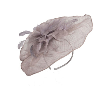 Large silver racing fascinator