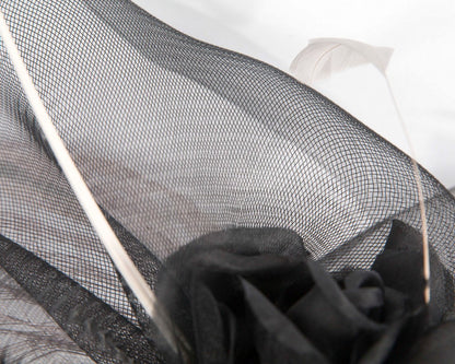 Large silver and black fascinator-2
