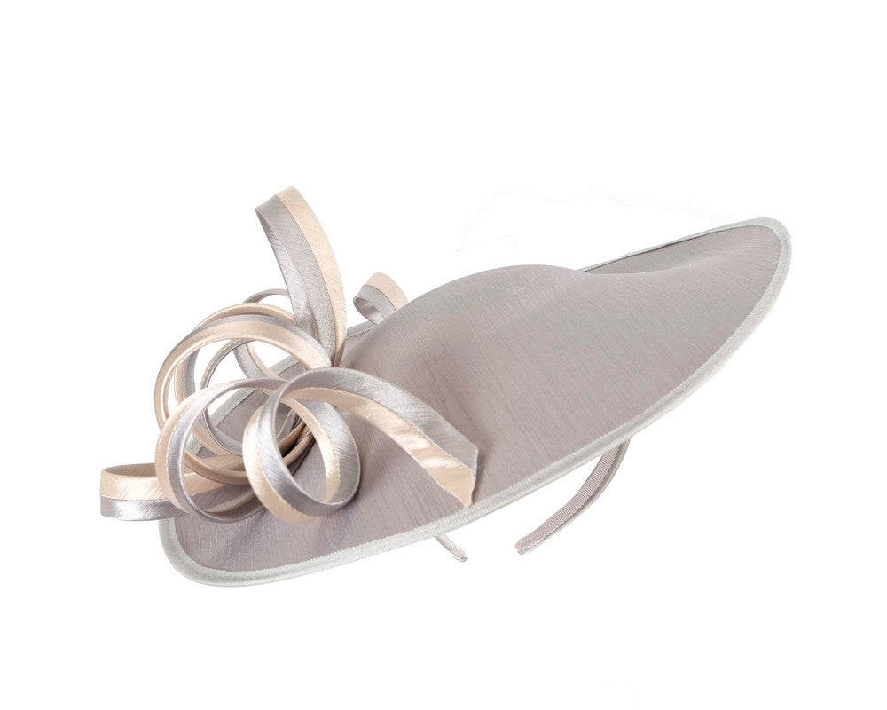 Large silver and cream fascinator hat-1