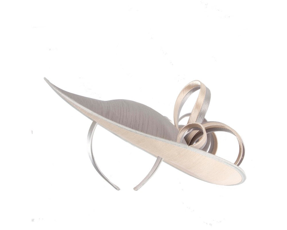 Large silver and cream fascinator hat-3