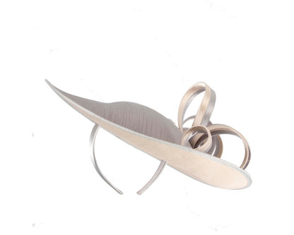 Large silver and cream fascinator hat-3
