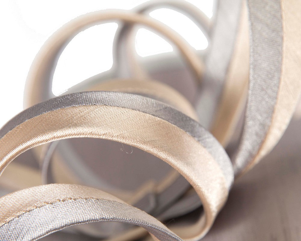 Large silver and cream fascinator hat-2