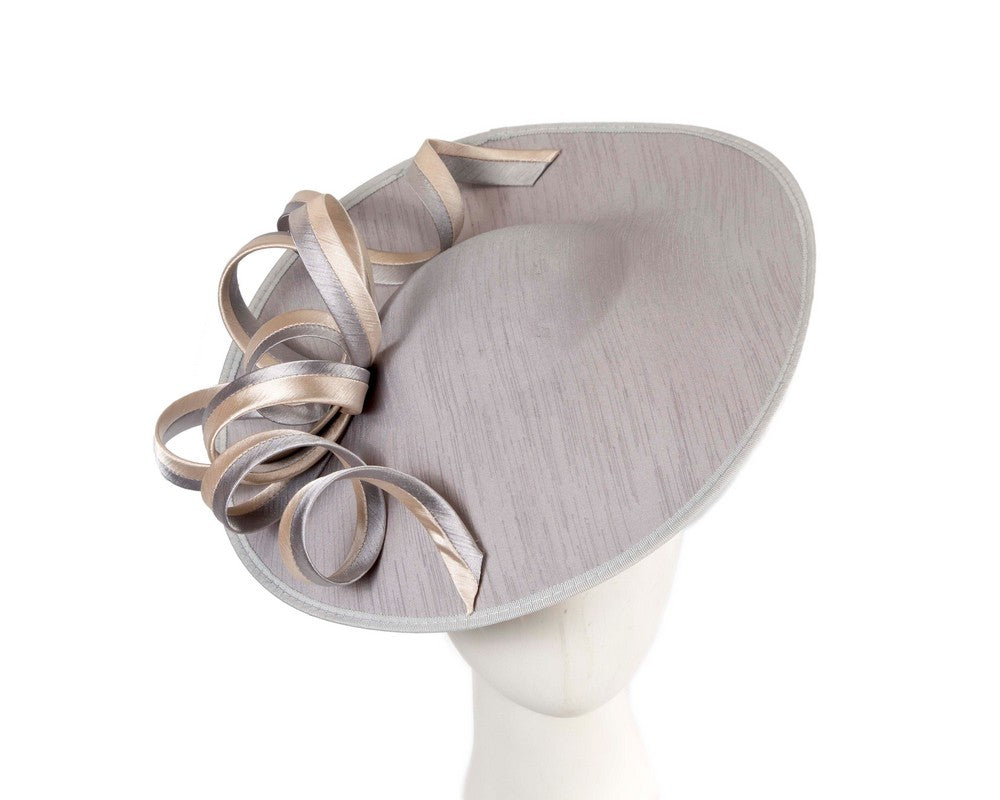 Large silver and cream fascinator hat-0