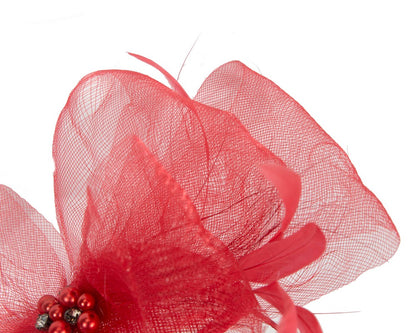 Red bow racing fascinator