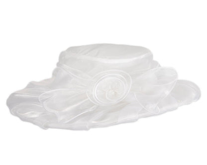 White Organza Racing Hat