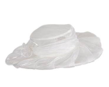White Organza Racing Hat