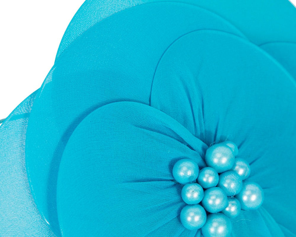Large blue flower fascinator-2
