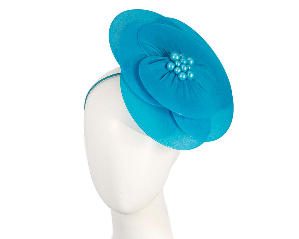 Large blue flower fascinator-0