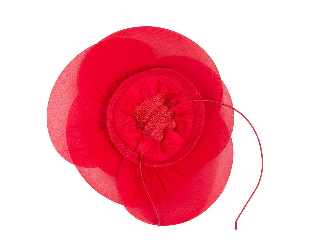 Large red flower fascinator-3