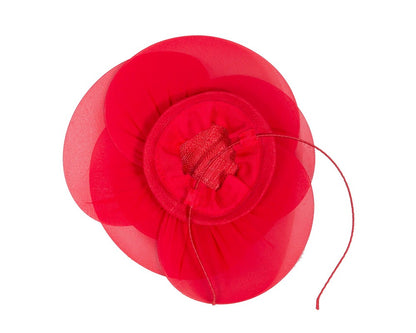 Large red flower fascinator-3