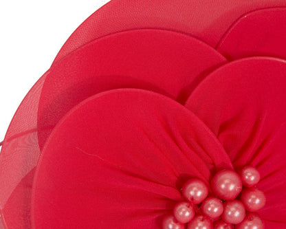 Large red flower fascinator-2