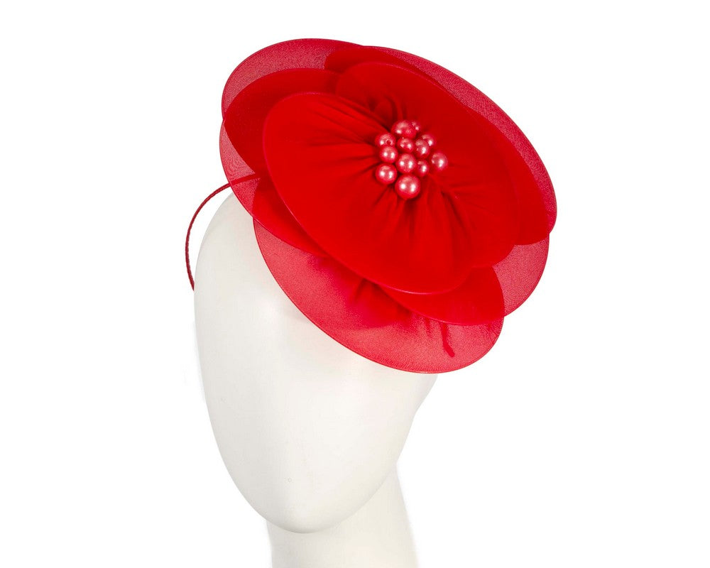 Large red flower fascinator-0