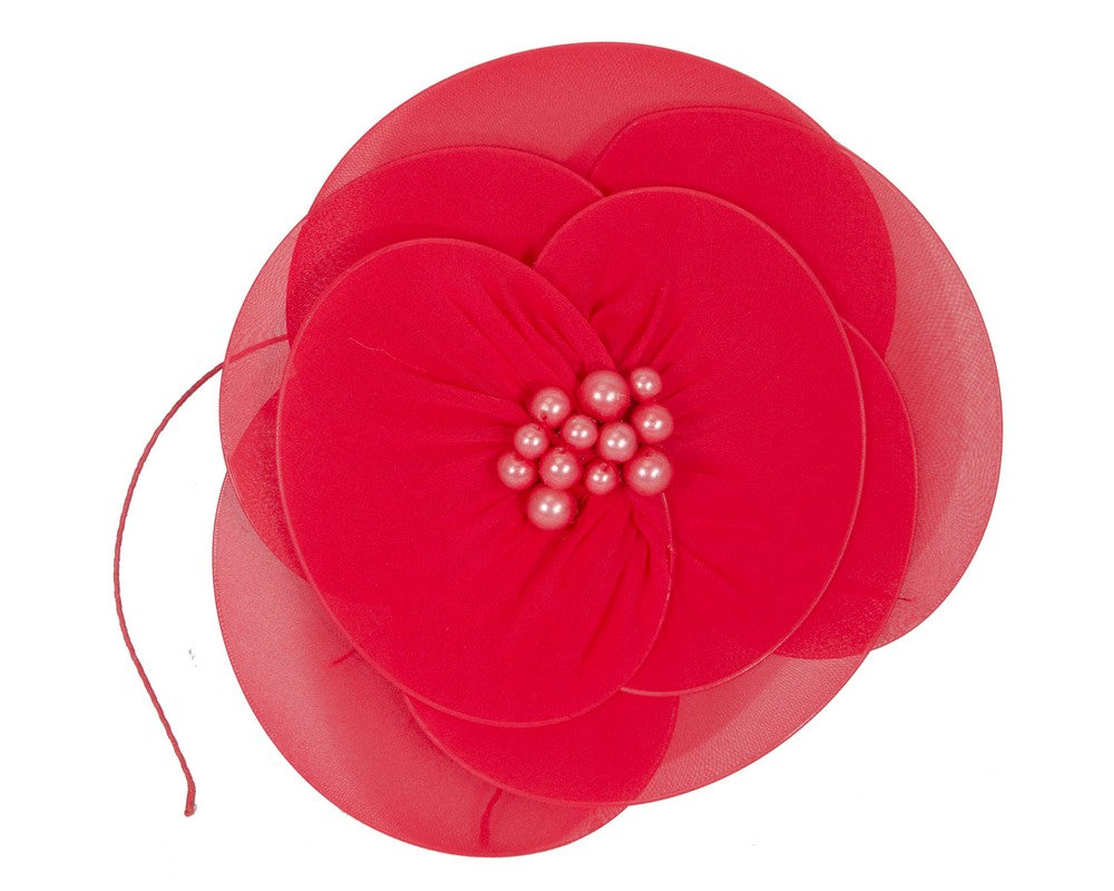 Large red flower fascinator-1