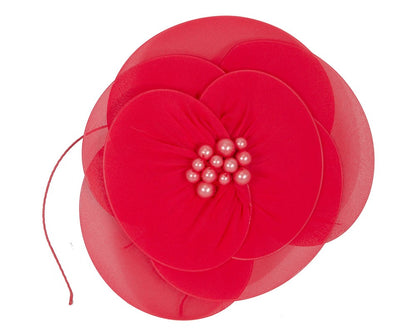 Large red flower fascinator-1