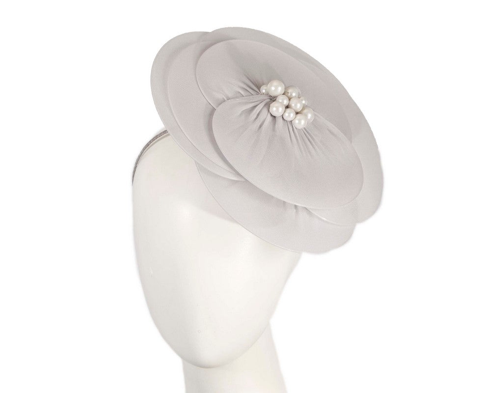 Large silver flower fascinator-0