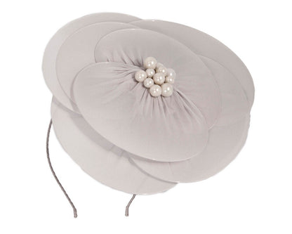 Large silver flower fascinator-1
