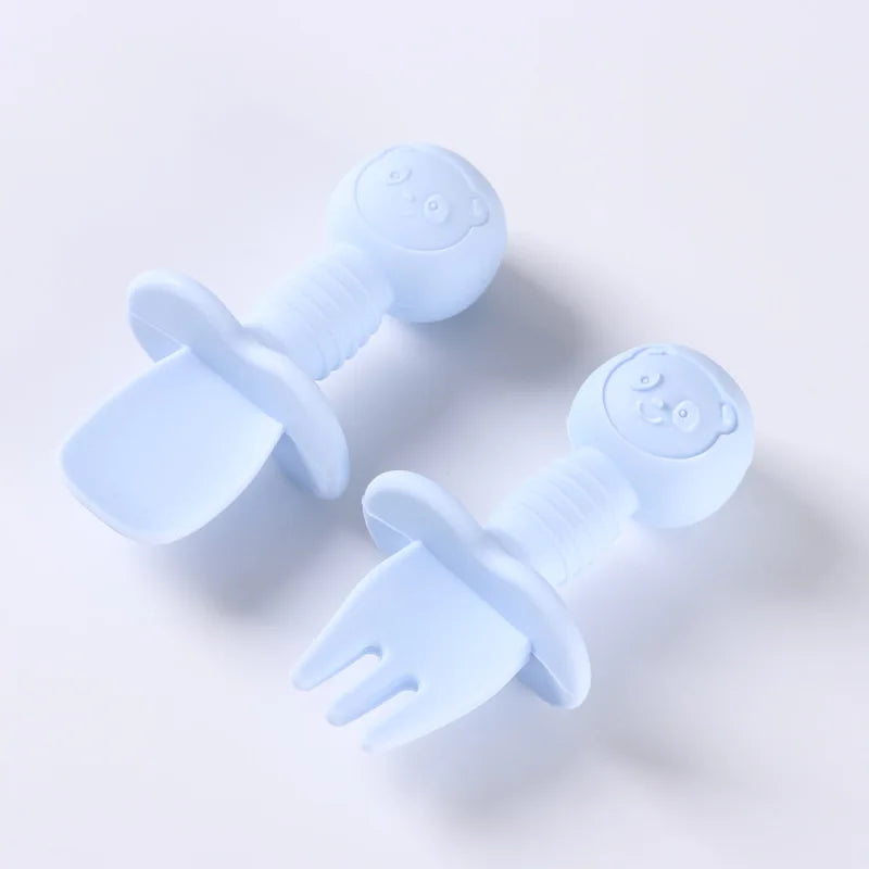 2pcs Food Grade Silicone Cutlery for Children Multivariant-11