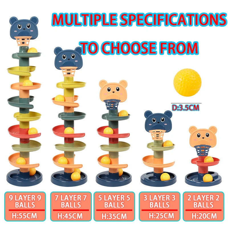 Rotating Toy Tower with Balls-4