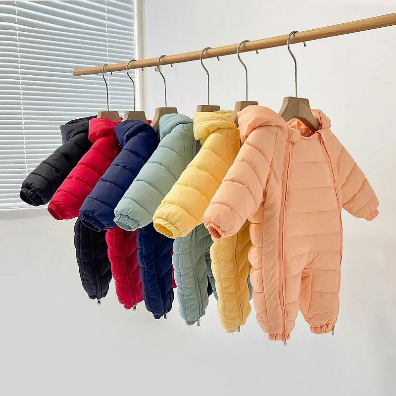 Winter onesie with thick hood for newborns-3