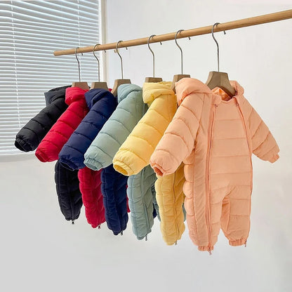 Winter onesie with thick hood for newborns-3