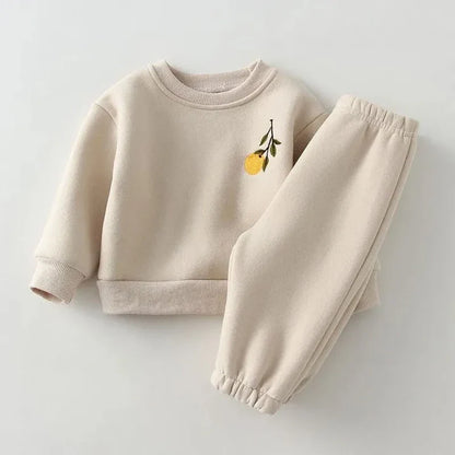 Embroidered fleece tracksuit set-4